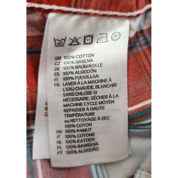 L.O.G.G by H&M Men's Button Up Adult Long Sleeve Shirt White Red Plaid Sz M - Picture 4 of 5